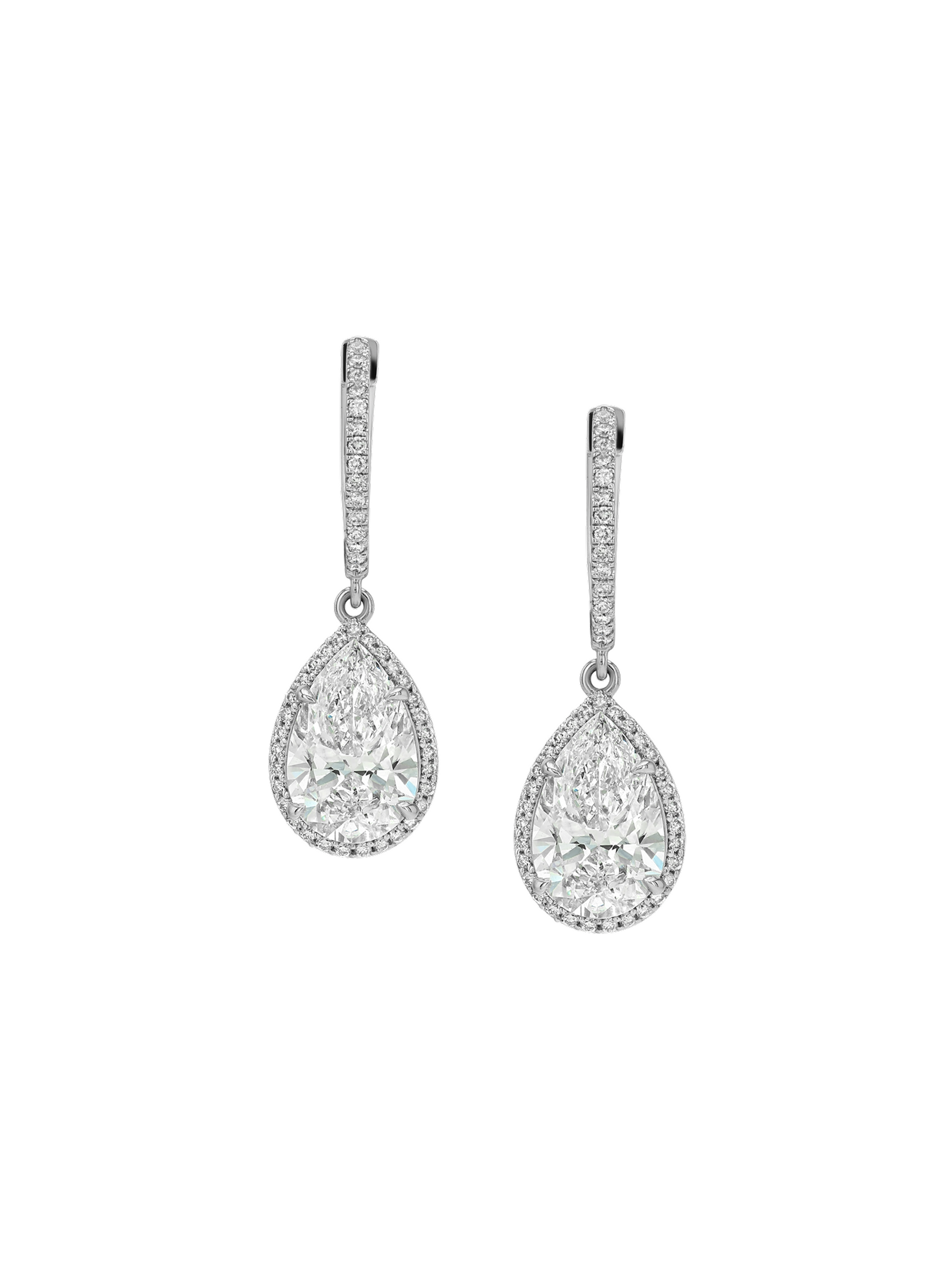 14K BRONWYN PEAR-CUT EARRINGS IN LAB DIAMOND, 14K WHITE GOLD