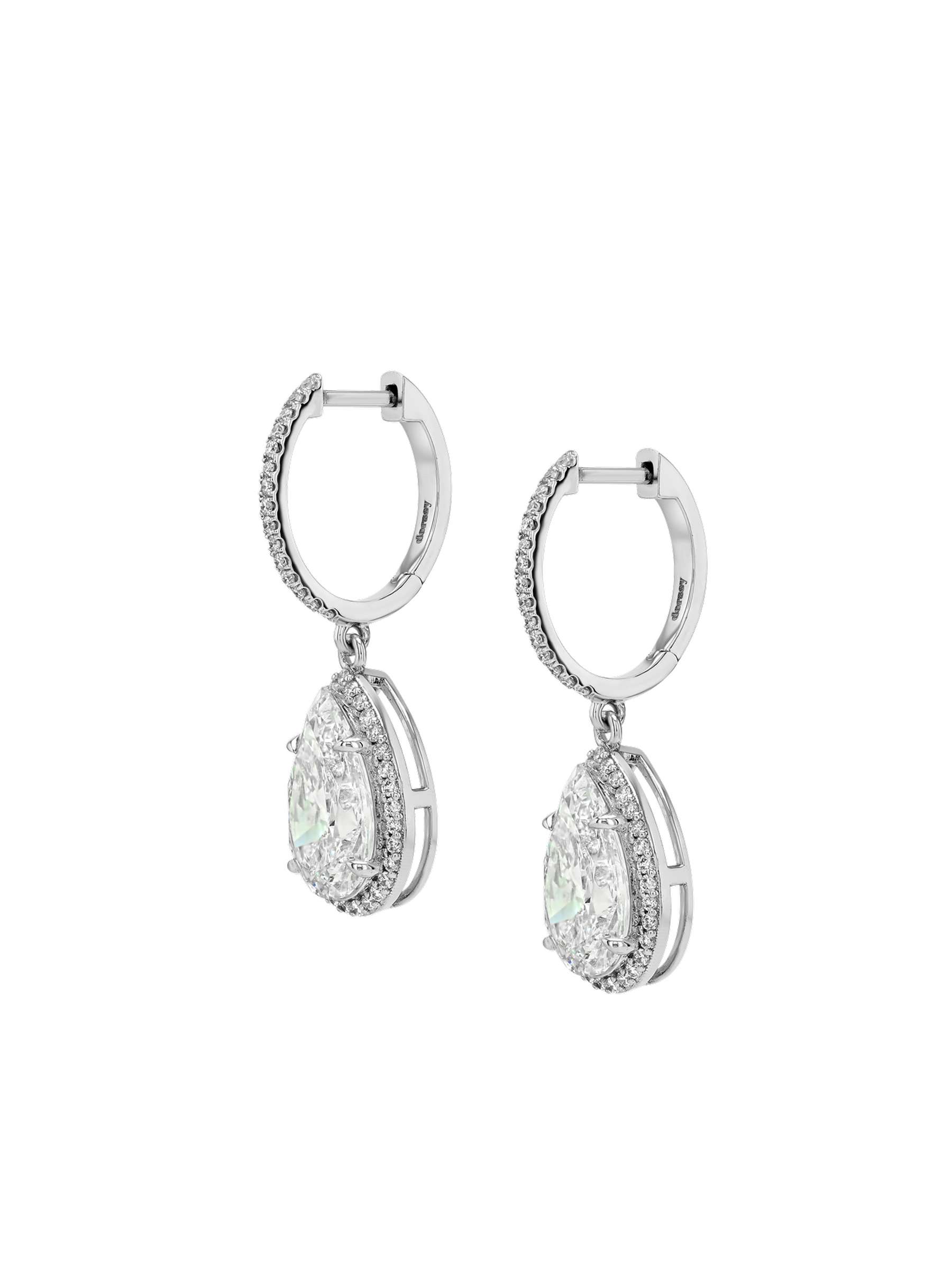 14K BRONWYN PEAR-CUT EARRINGS IN LAB DIAMOND, 14K WHITE GOLD
