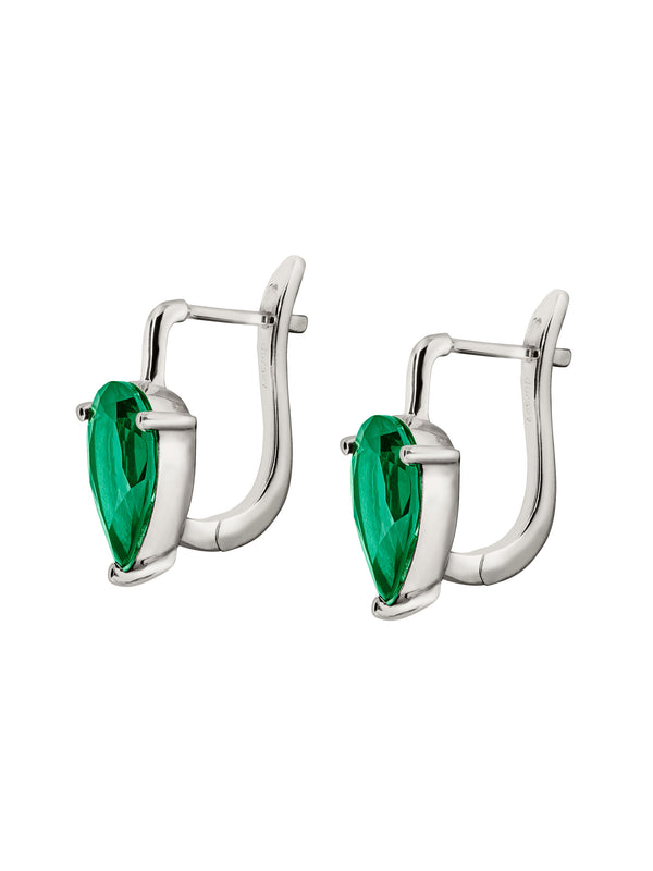 PORTER PEAR-CUT EARRINGS IN LAB EMERALD