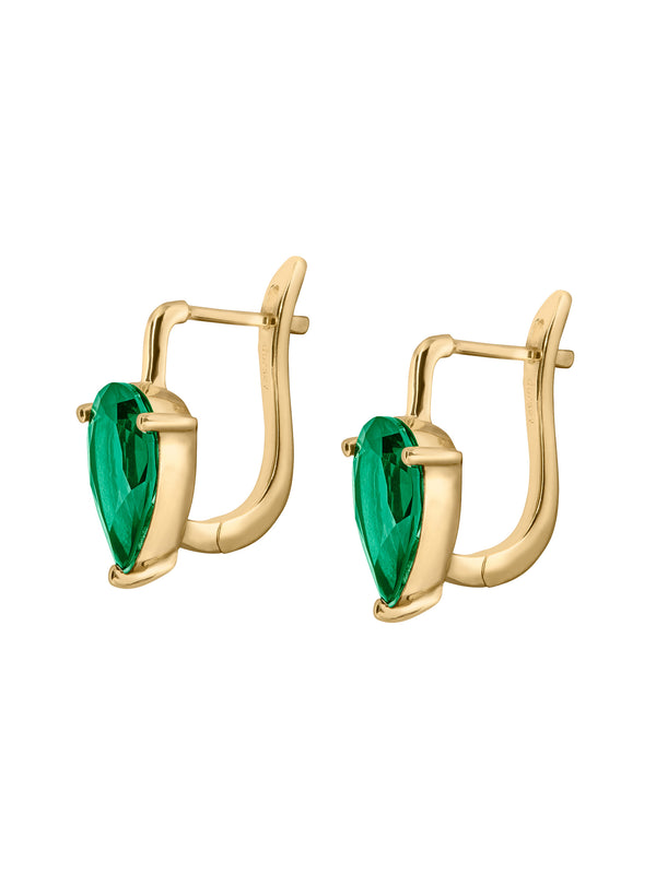 PORTER PEAR-CUT EARRINGS IN LAB EMERALD