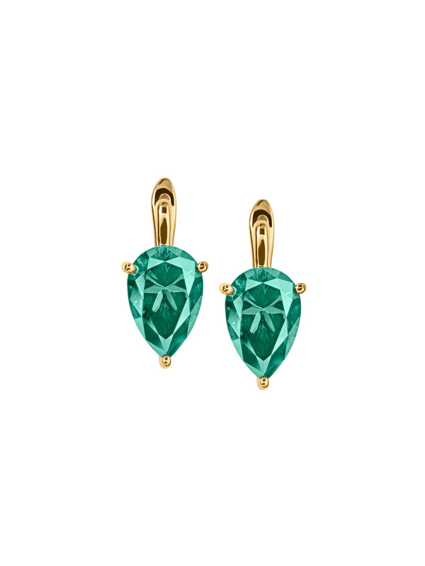 PORTER PEAR-CUT EARRINGS IN VIRIDIAN GREEN MOISSANITE