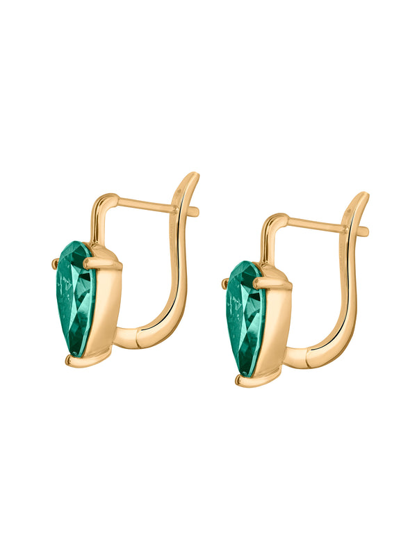 PORTER PEAR-CUT EARRINGS IN VIRIDIAN GREEN MOISSANITE