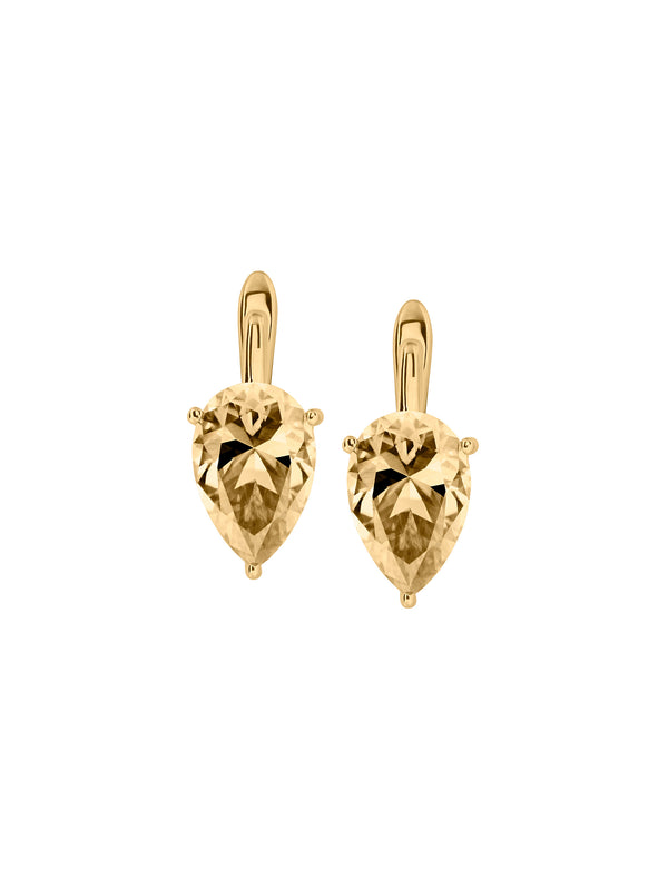 PORTER PEAR-CUT EARRINGS IN HONEY MOISSANITE
