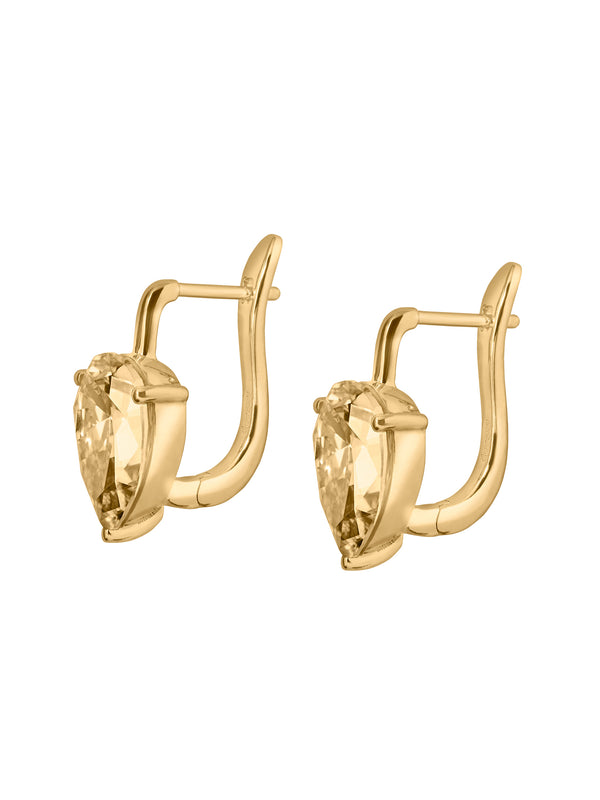 PORTER PEAR-CUT EARRINGS IN HONEY MOISSANITE