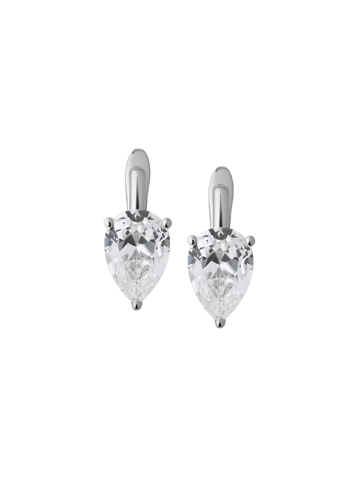 PORTER PEAR CUT LAB WHITE DROP EARRINGS, SILVER