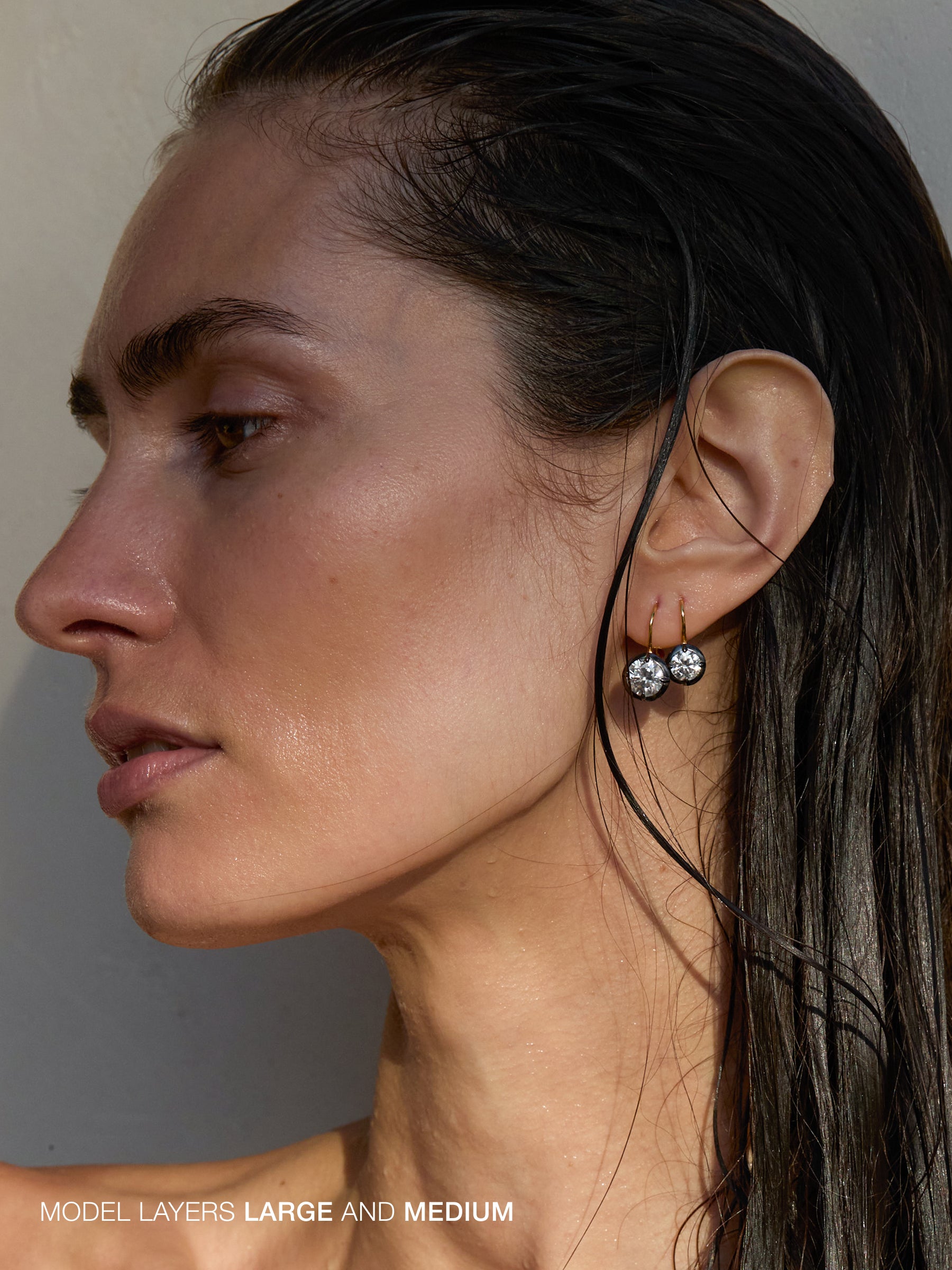 LUCIEN LATCHBACK EARRINGS IN MOISSANITE, STERLING SILVER