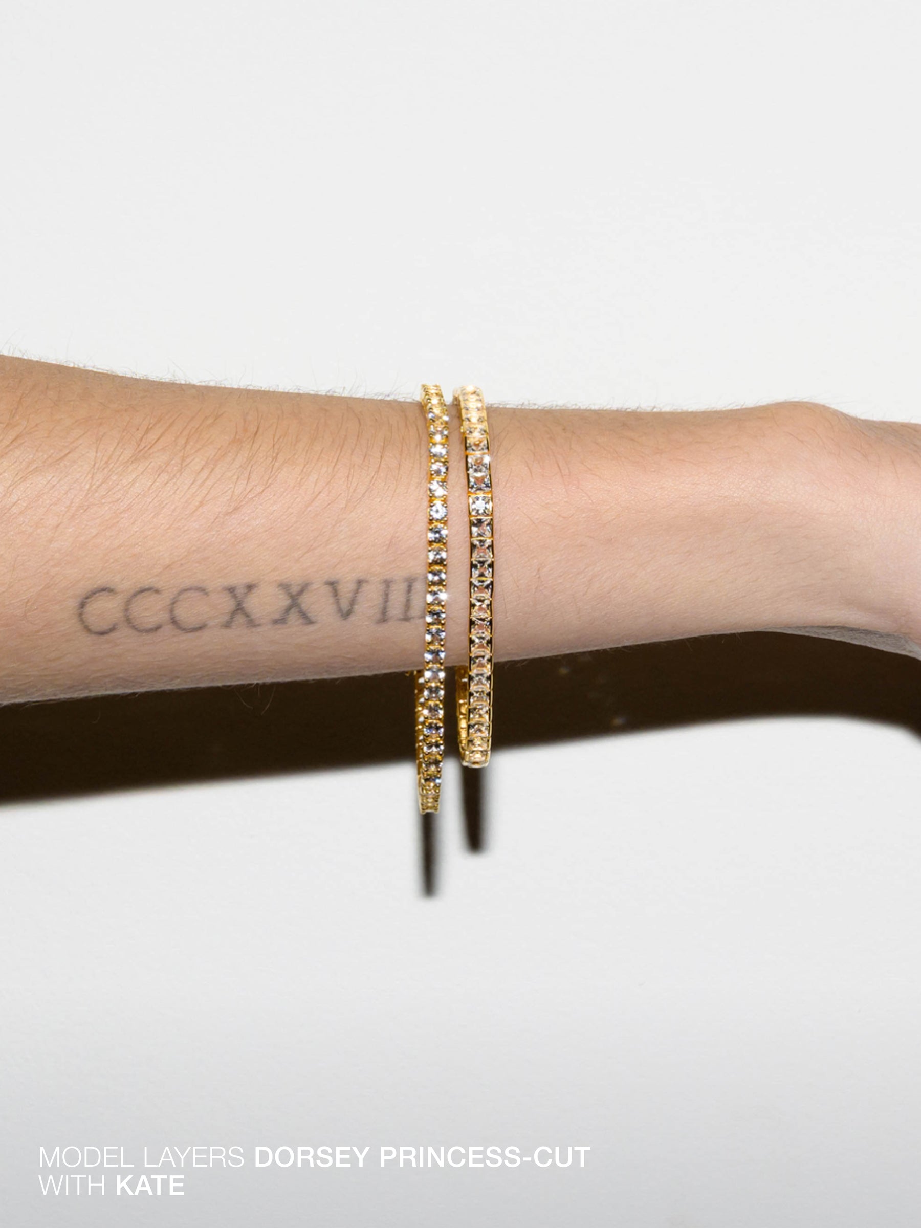 DORSEY PRINCESS-CUT RIVIÈRE BRACELET IN LAB WHITE SAPPHIRE