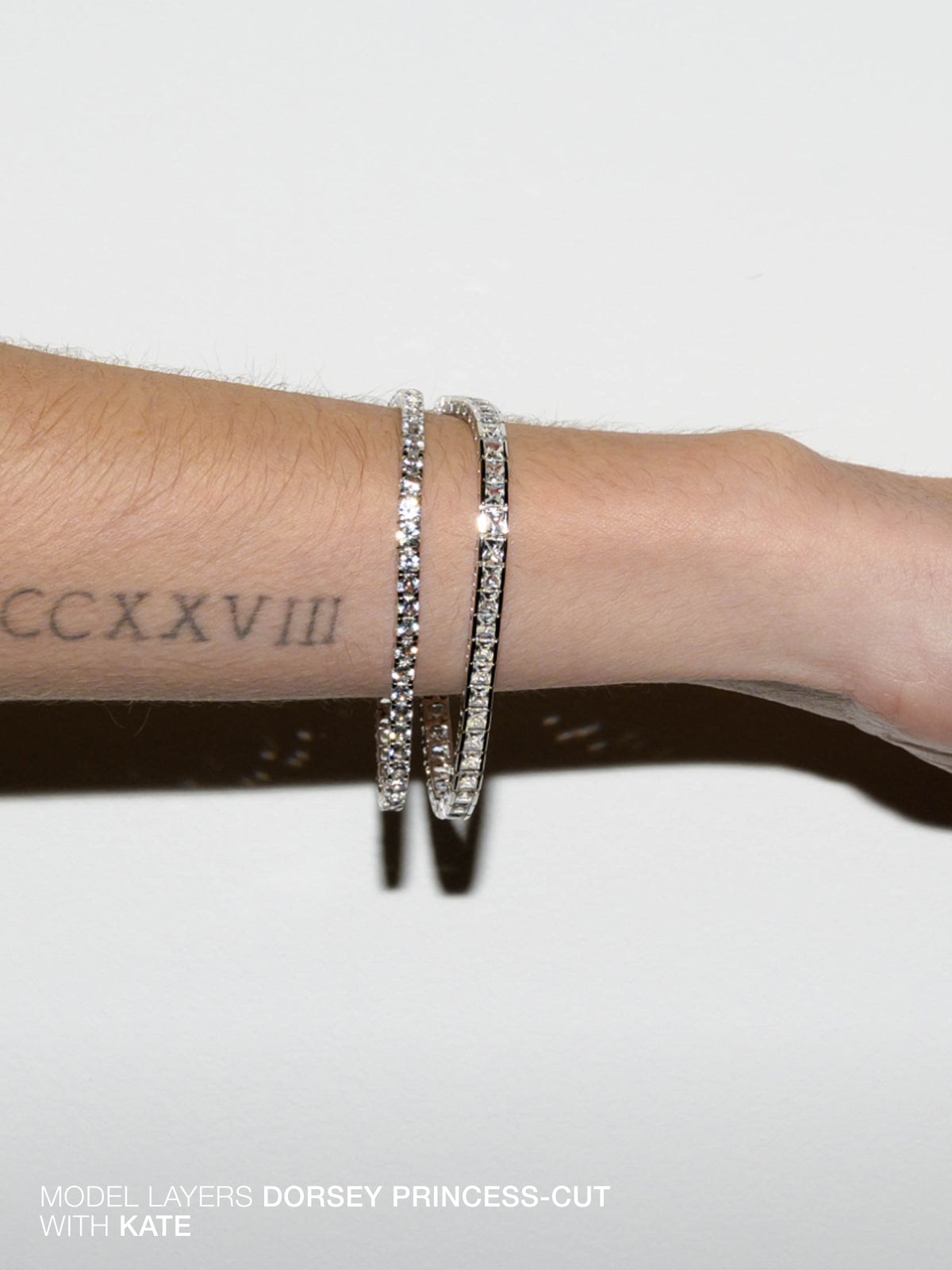 DORSEY PRINCESS-CUT RIVIÈRE BRACELET IN LAB WHITE SAPPHIRE