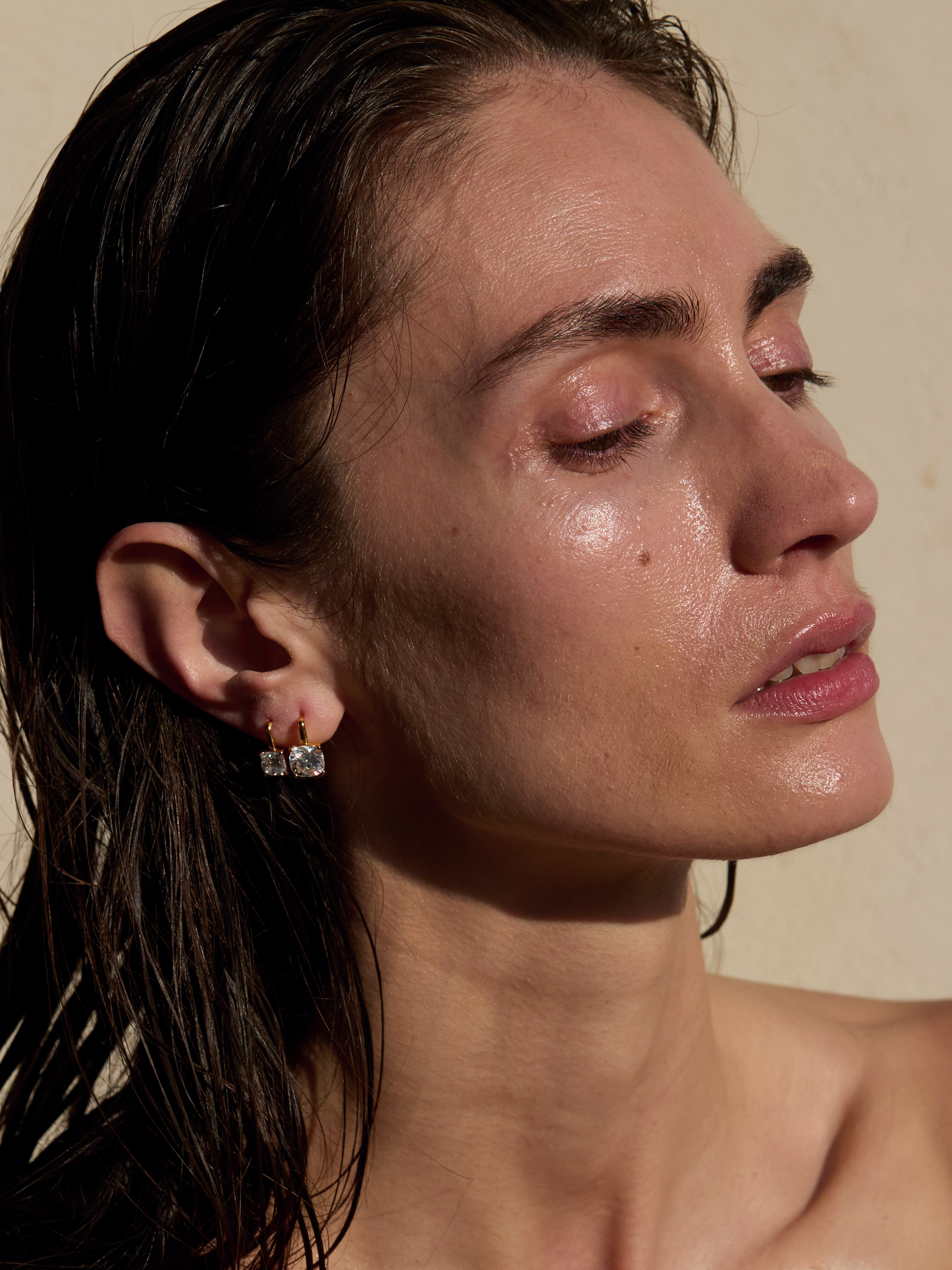 PORTER CUSHION-CUT EARRINGS IN LAB WHITE SAPPHIRE, 18K GOLD VERMEIL