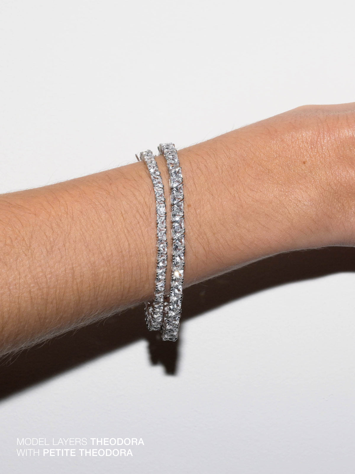 PETITE THEODORA RIVIÈRE BRACELET IN LAB WHITE SAPPHIRE