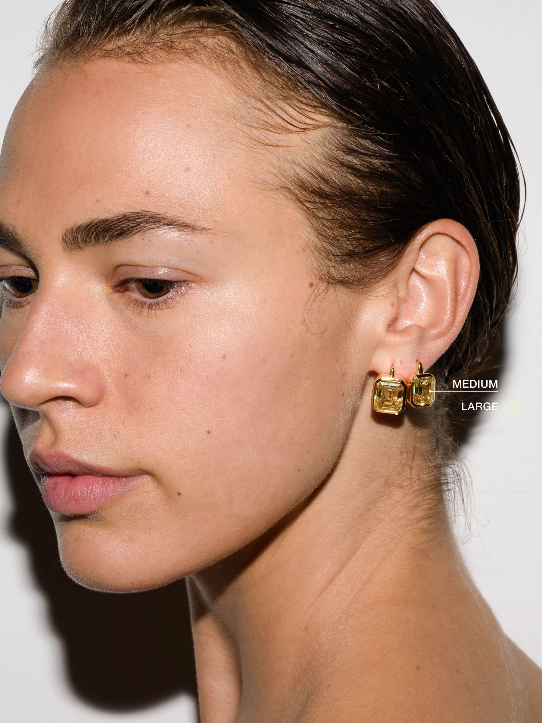 ODETTE EARRINGS IN HONEY MOISSANITE