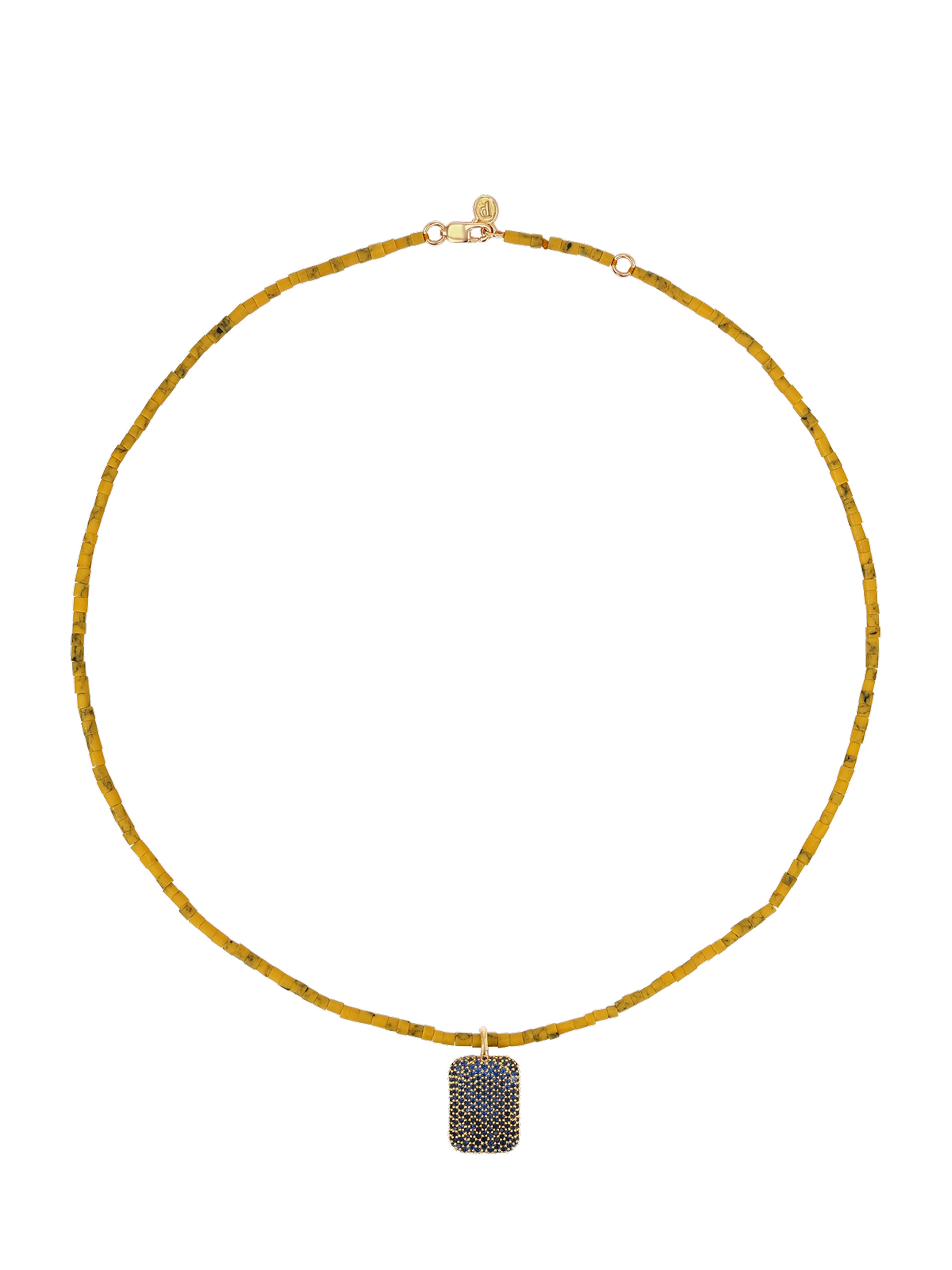 CORTE BEAD AND PAVÉ PENDANT NECKLACE IN AMBRE, 18K GOLD VERMEIL