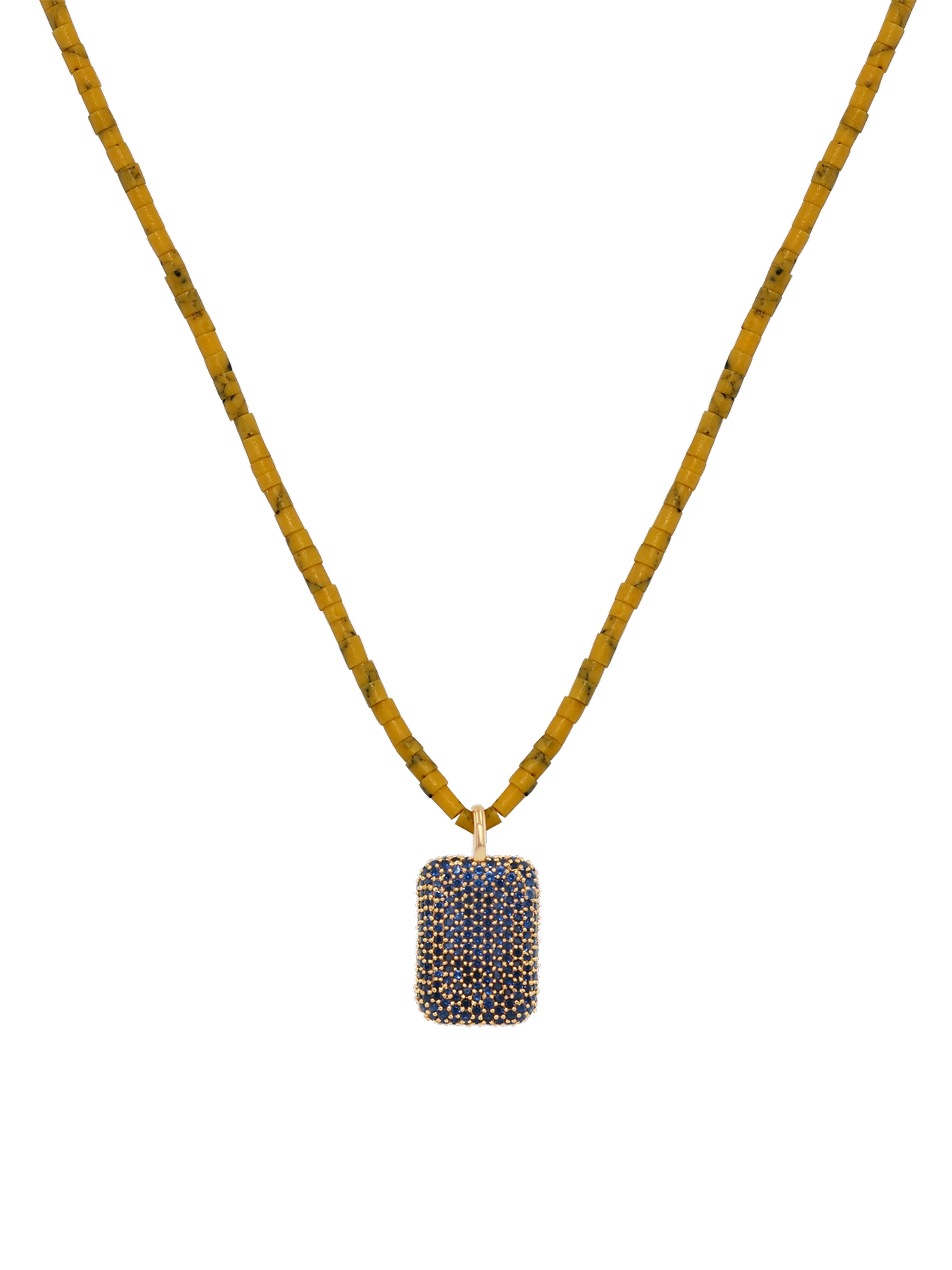 CORTE BEAD AND PAVÉ PENDANT NECKLACE IN AMBRE, 18K GOLD VERMEIL
