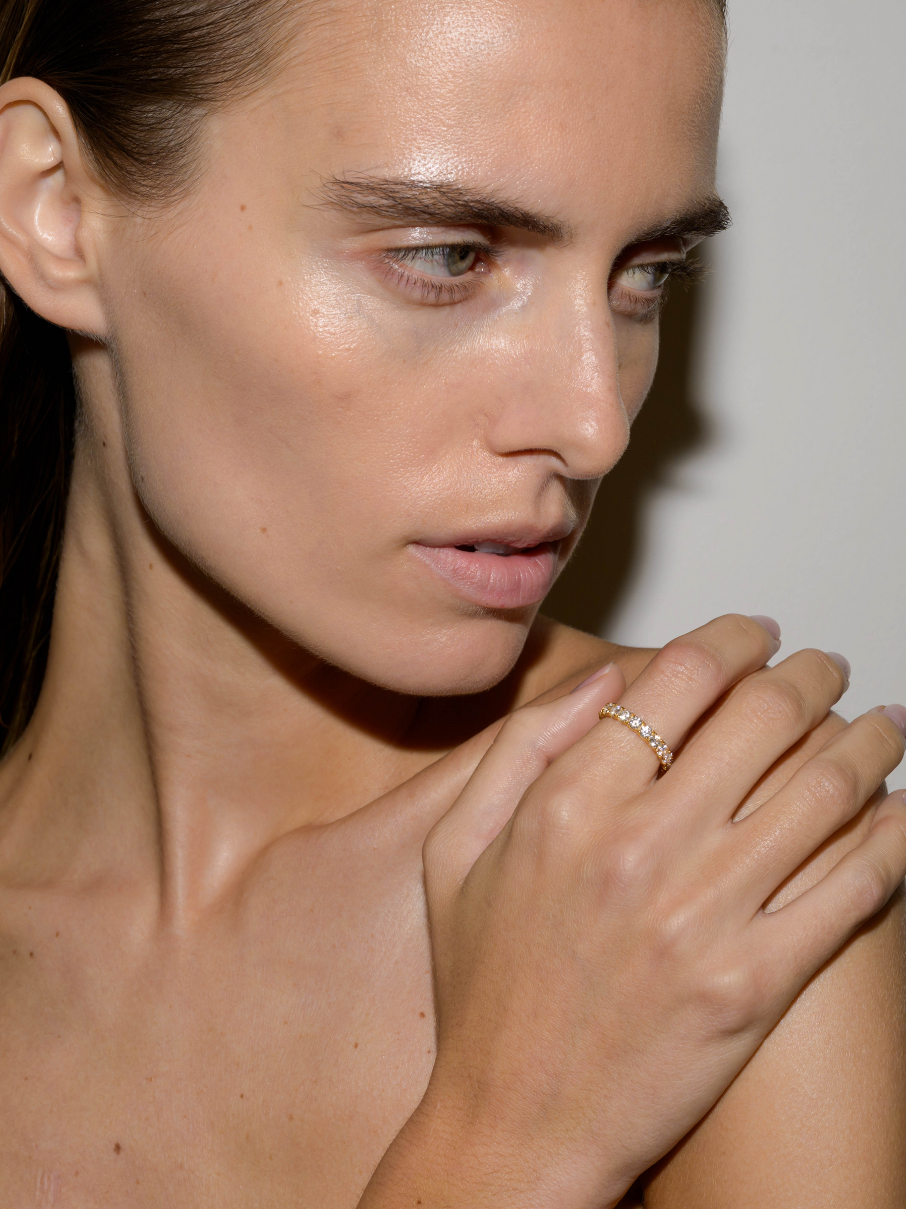 14K ROUND-CUT ETERNITY BAND IN LAB DIAMOND, 14K YELLOW GOLD