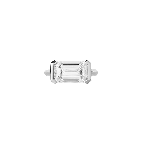 14K INÈS EMERALD-CUT RING IN LAB DIAMOND, 14K WHITE GOLD – Dorsey