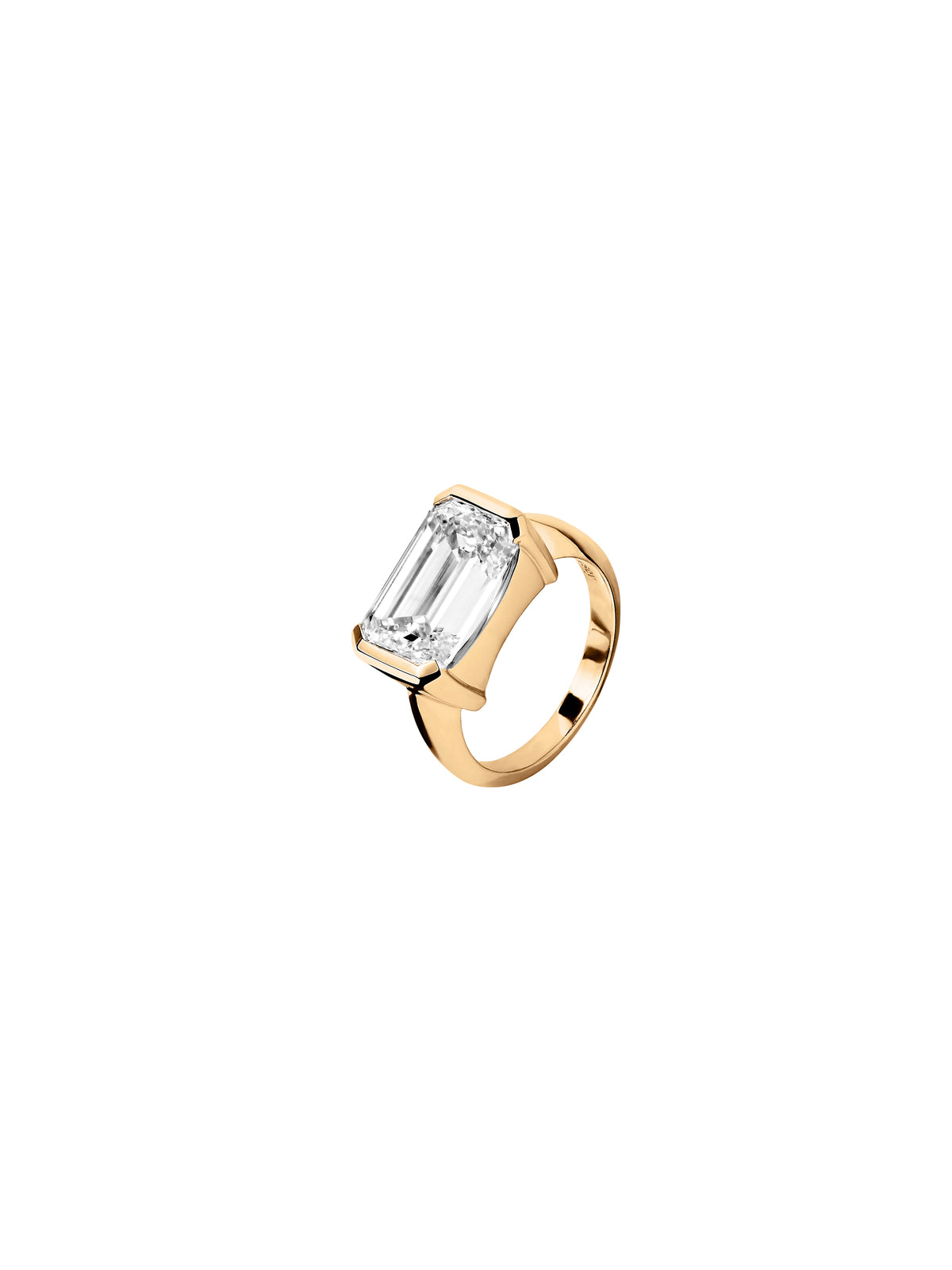 14K INÈS EMERALD-CUT RING IN LAB DIAMOND