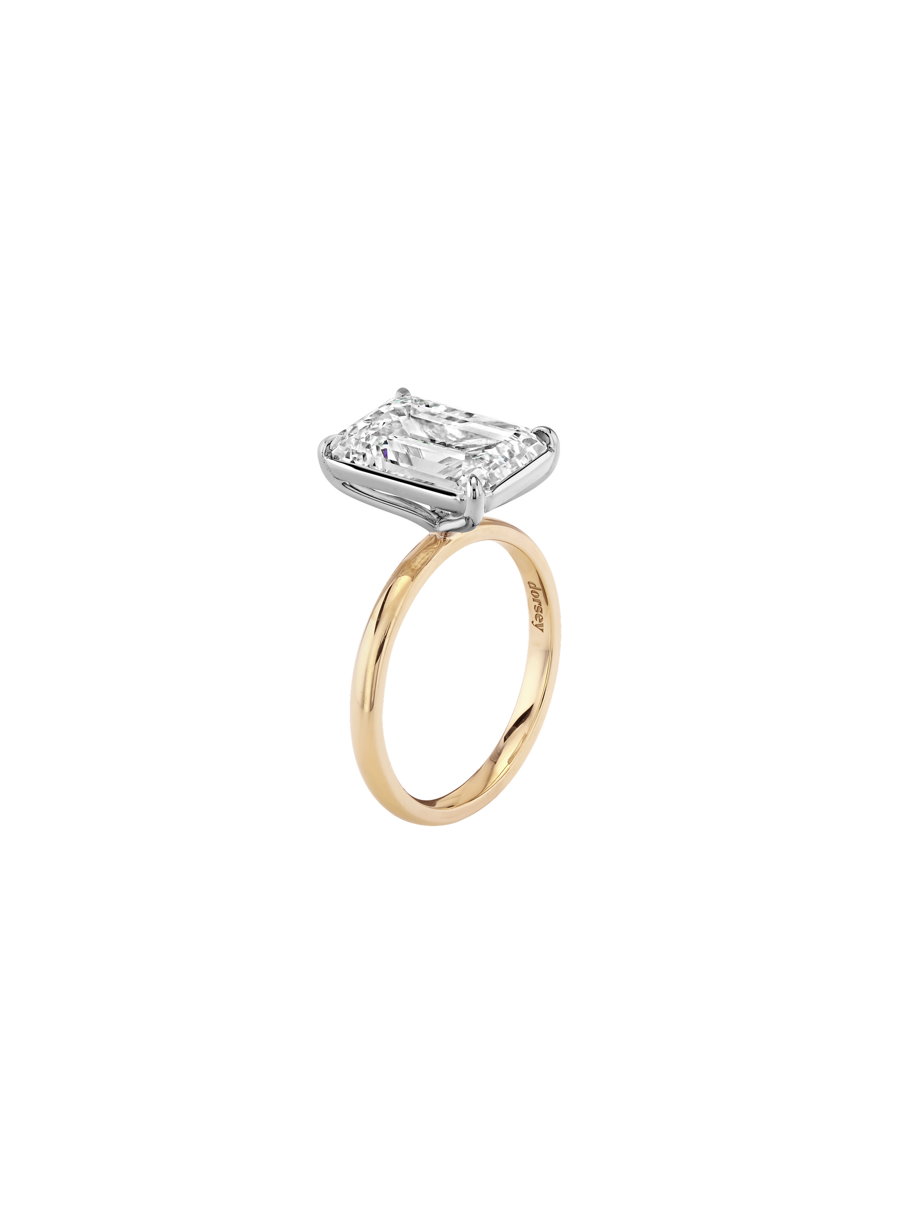 14K ELLIS EMERALD-CUT SOLITAIRE RING IN LAB DIAMOND