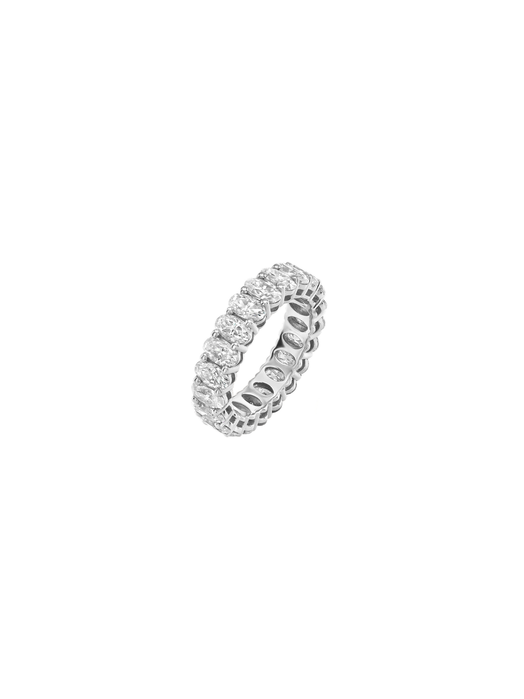 OVAL-CUT ETERNITY BAND IN MOISSANITE, STERLING SILVER