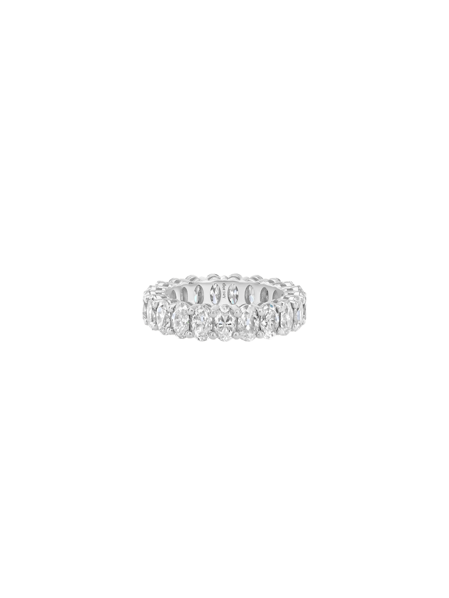 OVAL-CUT ETERNITY BAND IN MOISSANITE, STERLING SILVER