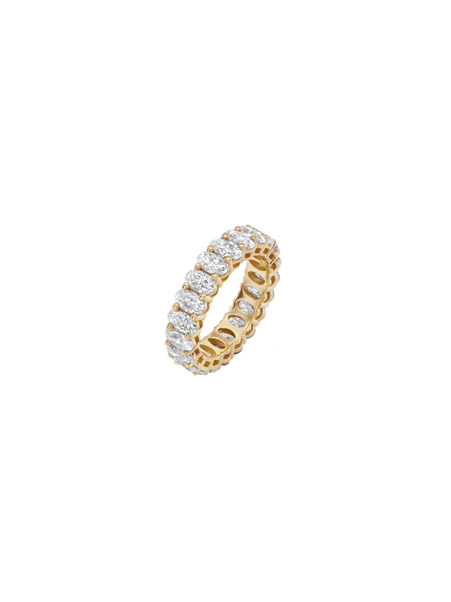 14K OVAL-CUT ETERNITY BAND IN LAB DIAMOND, 14K YELLOW GOLD