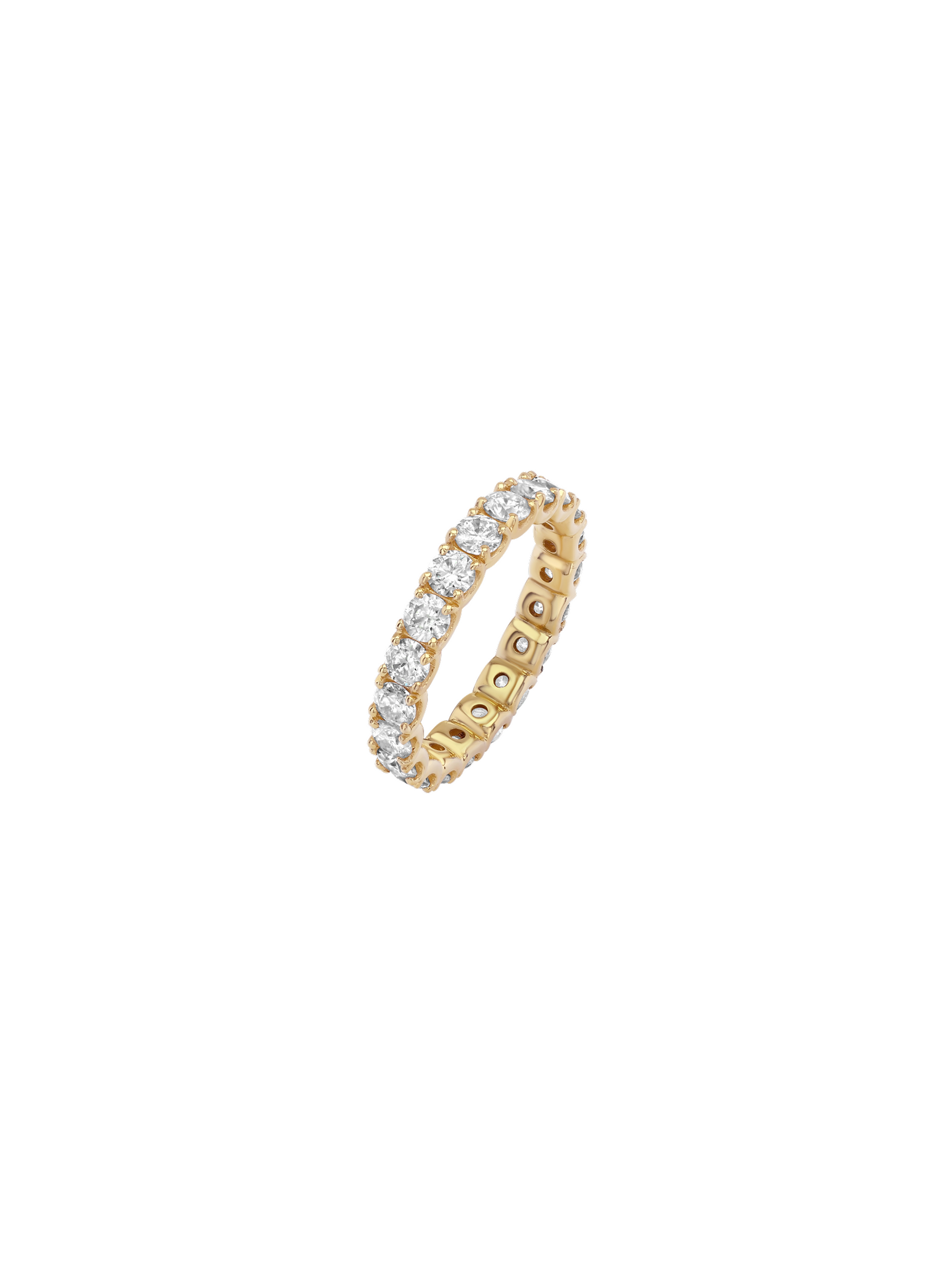 ROUND-CUT ETERNITY BAND IN MOISSANITE, 18K GOLD VERMEIL