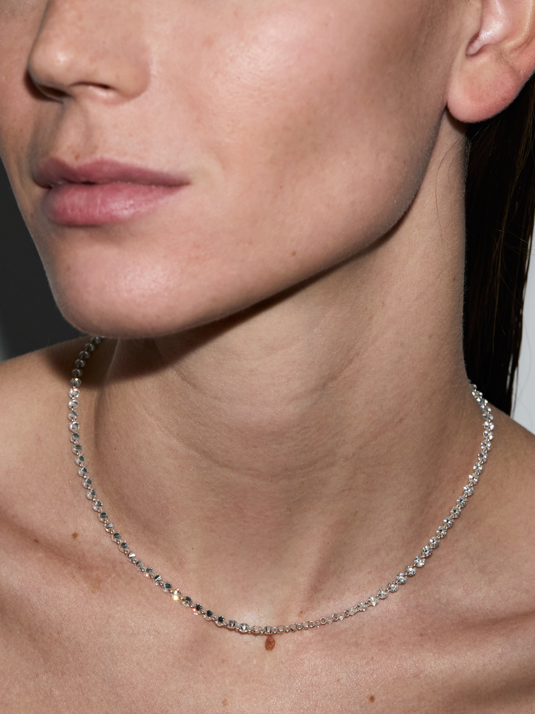 FLOATING ETERNITY NECKLACE IN 3.5MM MOISSANITE, STERLING SILVER