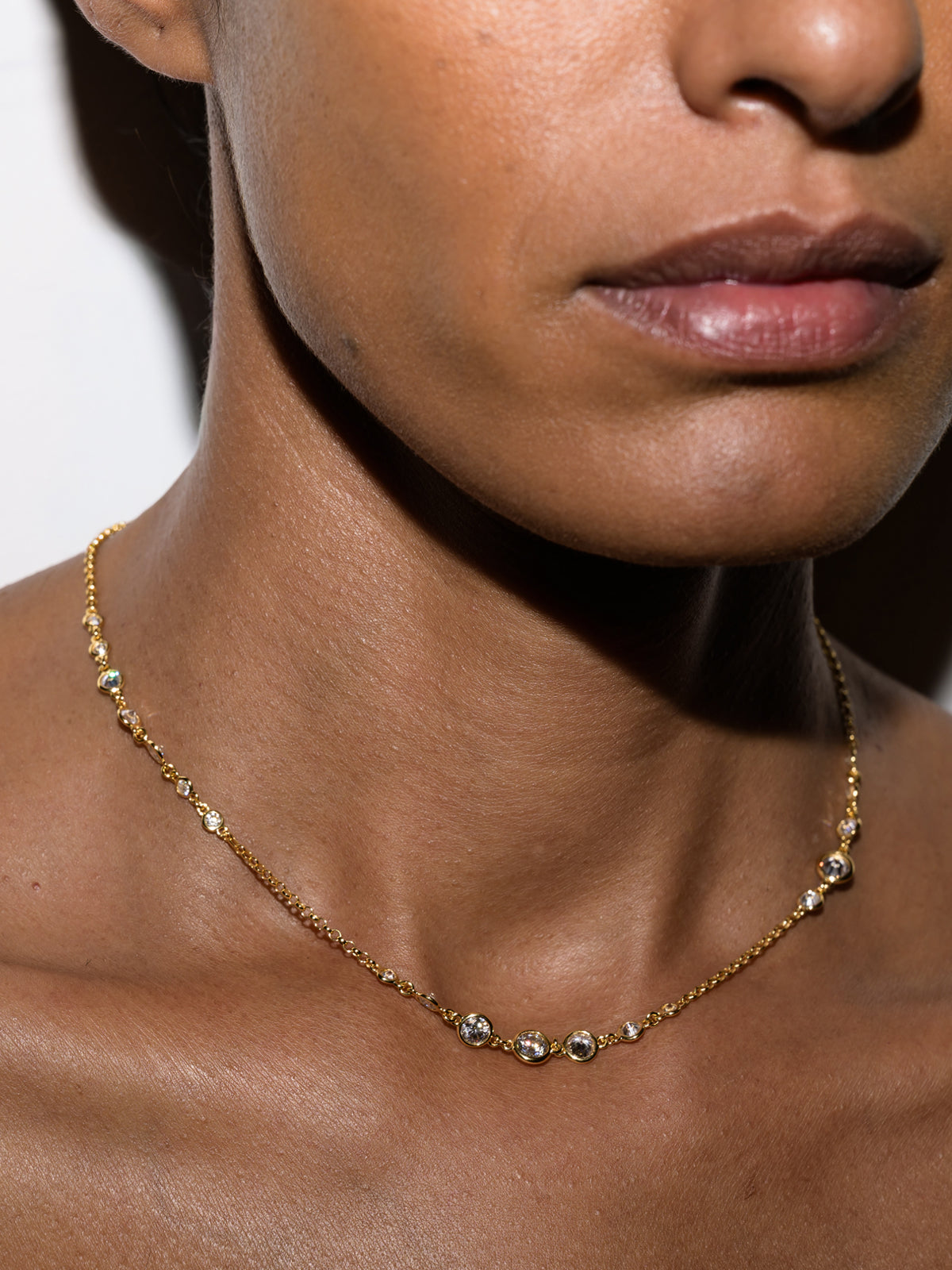 CLEMENCE GRADUATED NECKLACE IN MOISSANITE