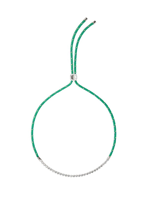 JAMES BEZEL VERT PARACORD NECKLACE, SILVER