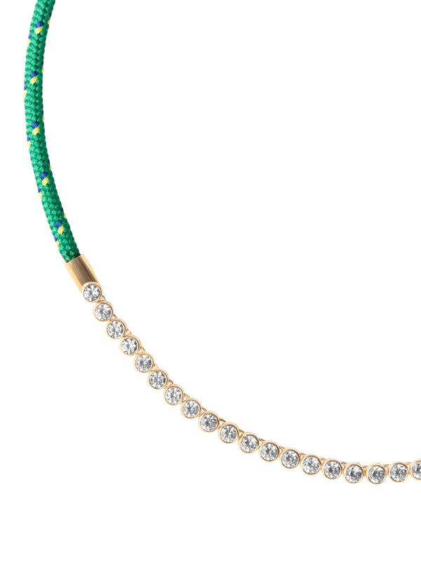 JAMES BEZEL VERT PARACORD NECKLACE, GOLD