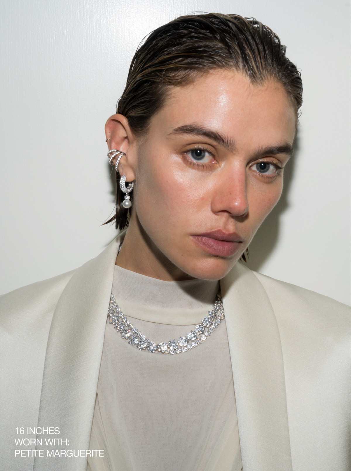MARGUERITE, LAB WHITE SAPPHIRE COLLAR NECKLACE
