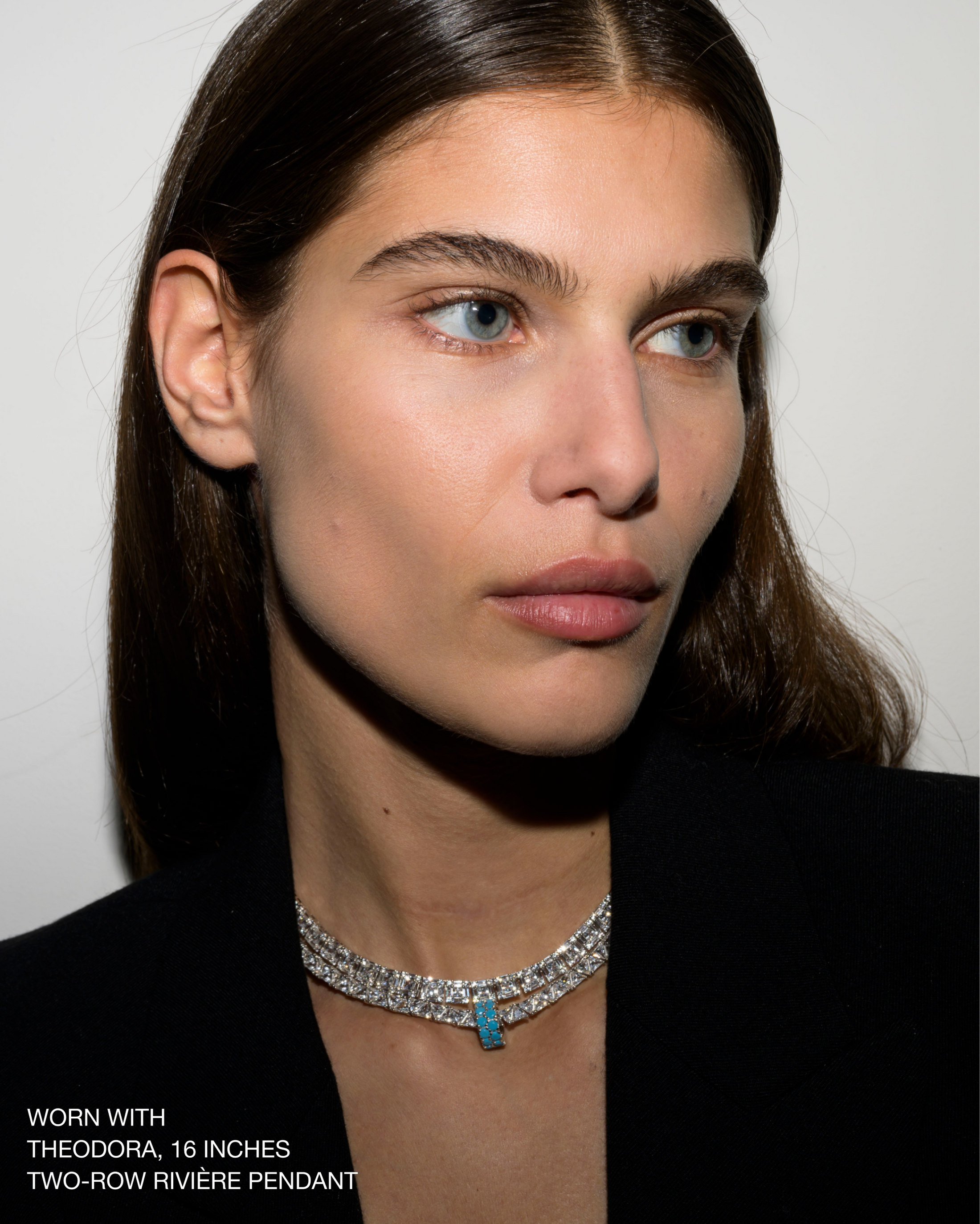 LILIA RIVIÈRE NECKLACE IN LAB WHITE SAPPHIRE, STERLING SILVER – Dorsey
