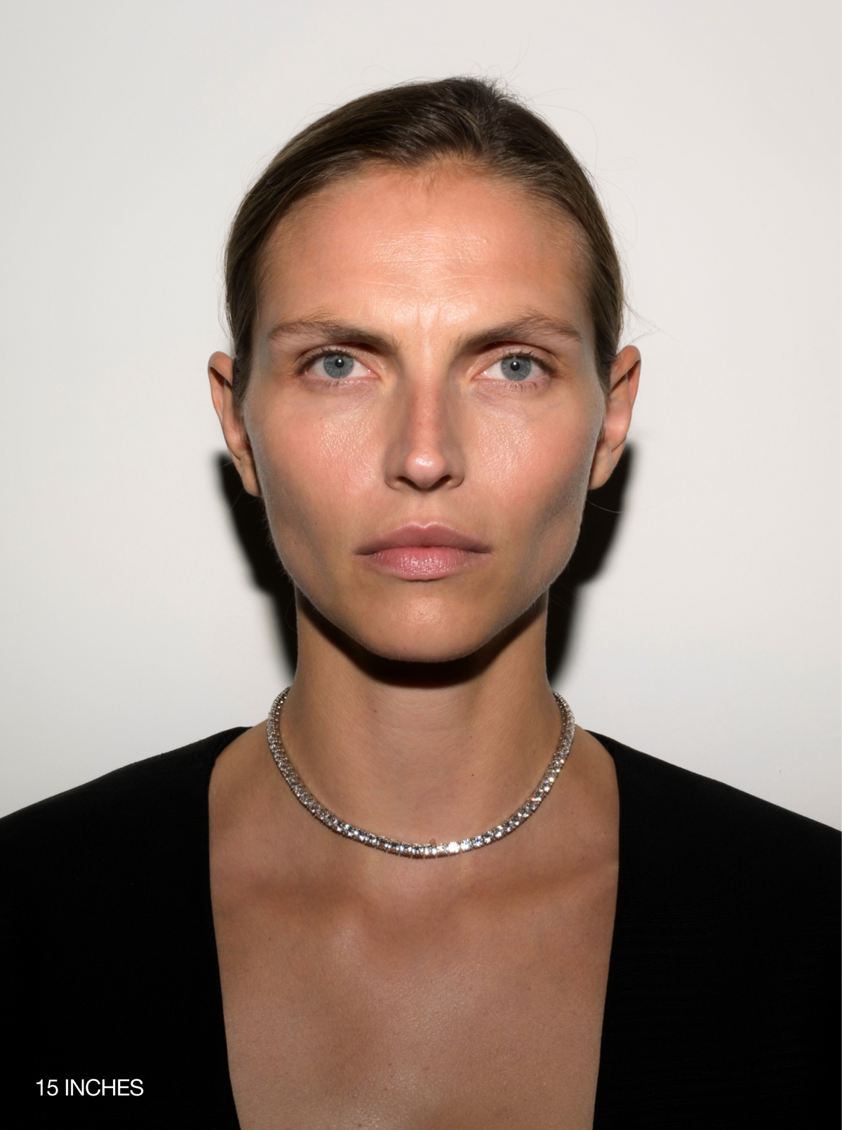 KATE 4.5MM ROUND CUT, SILVER RIVIÈRE  NECKLACE