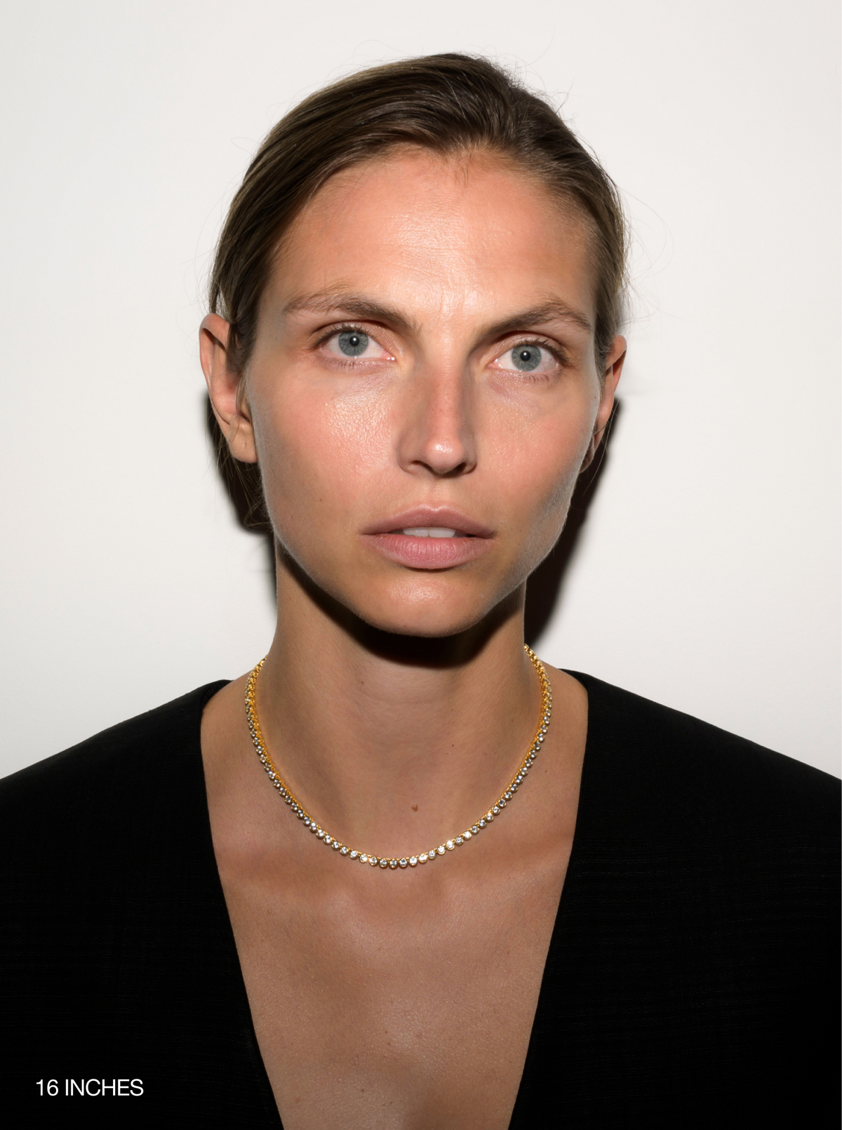 JAMES BEZEL, 3MM LAB WHITE SAPPHIRE GOLD RIVIÈRE NECKLACE
