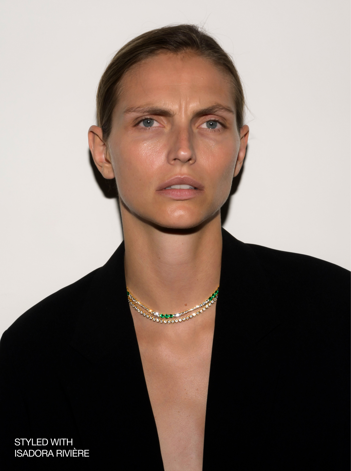 JAMES BEZEL, 3MM LAB WHITE SAPPHIRE GOLD RIVIÈRE NECKLACE