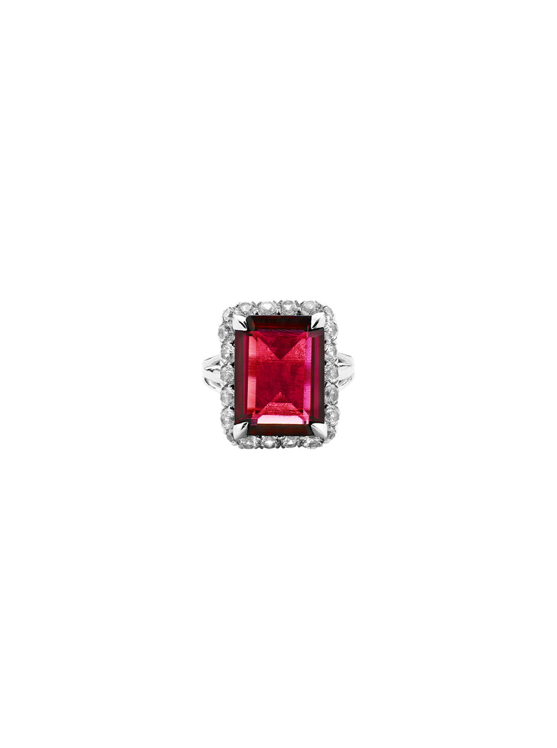 HASTINGS, LAB-GROWN RED SAPPHIRE RING