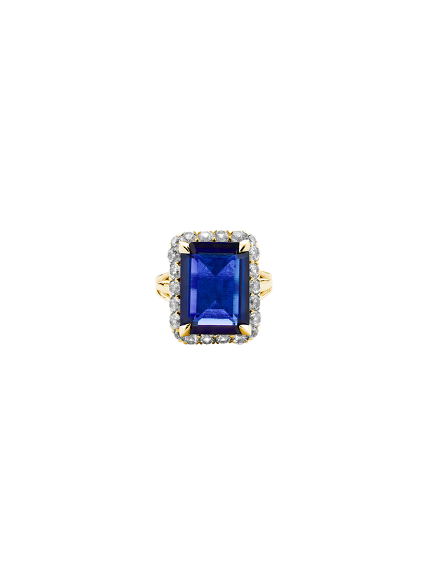 HASTINGS, LAB-GROWN BLUE SAPPHIRE RING, GOLD