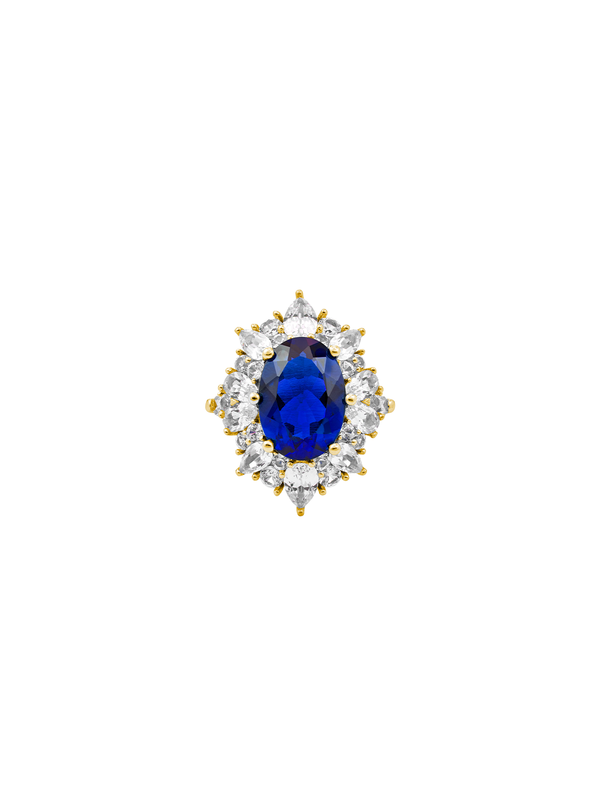 HOUGHTON, LAB-GROWN BLUE SAPPHIRE RING, GOLD