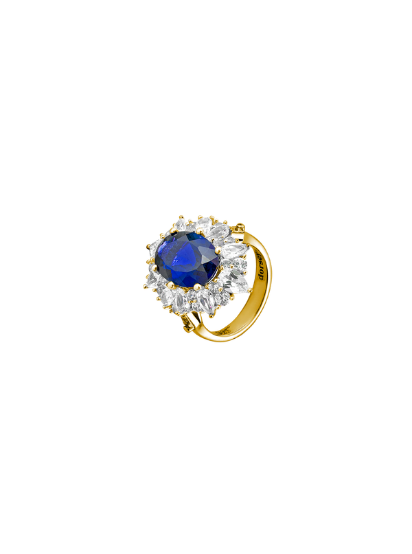 HOUGHTON, LAB-GROWN BLUE SAPPHIRE RING, GOLD