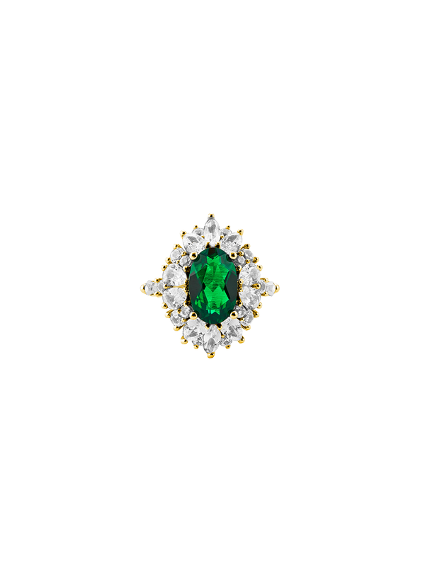 HOUGHTON, LAB-GROWN EMERALD PINKY RING, GOLD