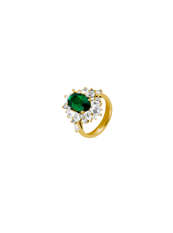 HOUGHTON, LAB-GROWN EMERALD PINKY RING, GOLD