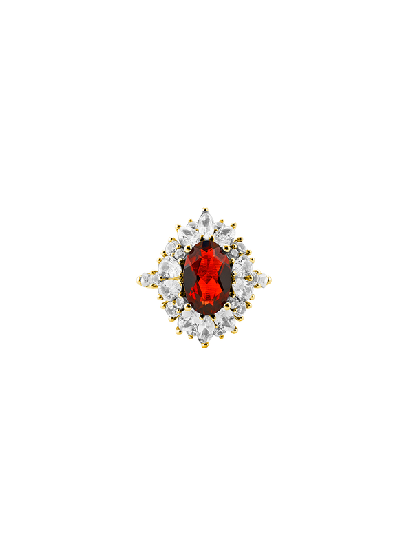 HOUGHTON, LAB-GROWN RED SAPPHIRE PINKY RING, GOLD