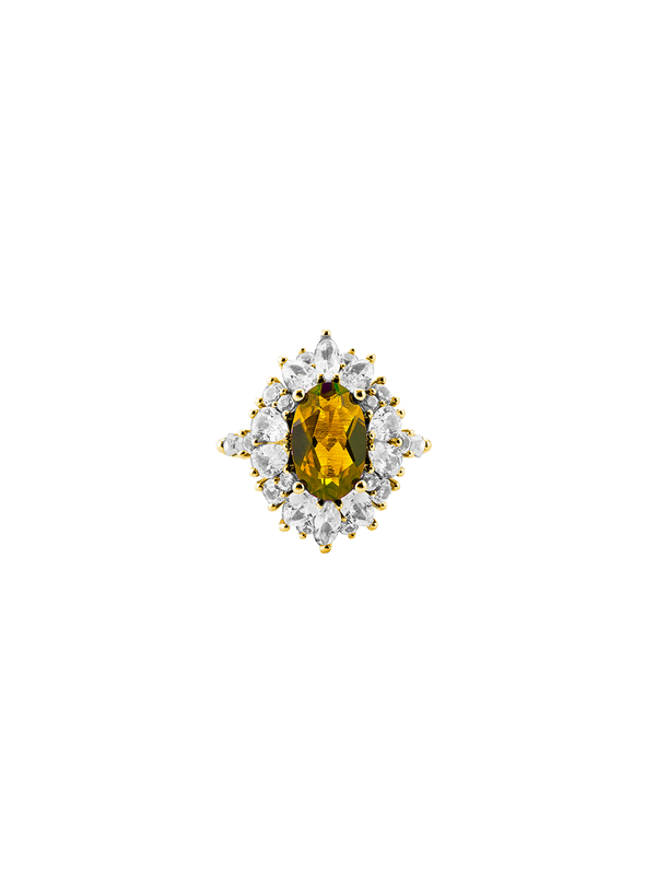 HOUGHTON, LAB-GROWN YELLOW SAPPHIRE PINKY RING, GOLD