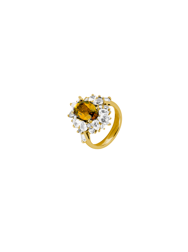 HOUGHTON, LAB-GROWN YELLOW SAPPHIRE PINKY RING, GOLD