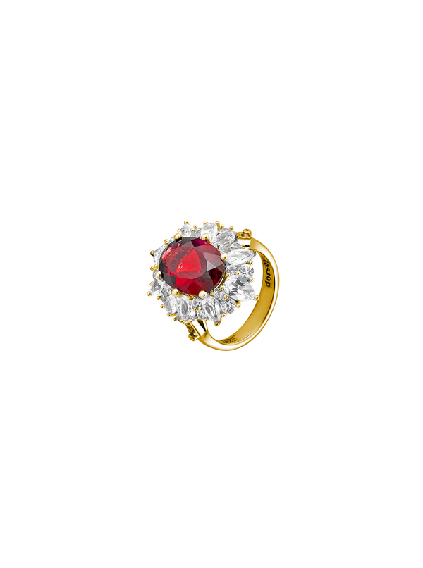HOUGHTON, LAB-GROWN RED SAPPHIRE RING, GOLD