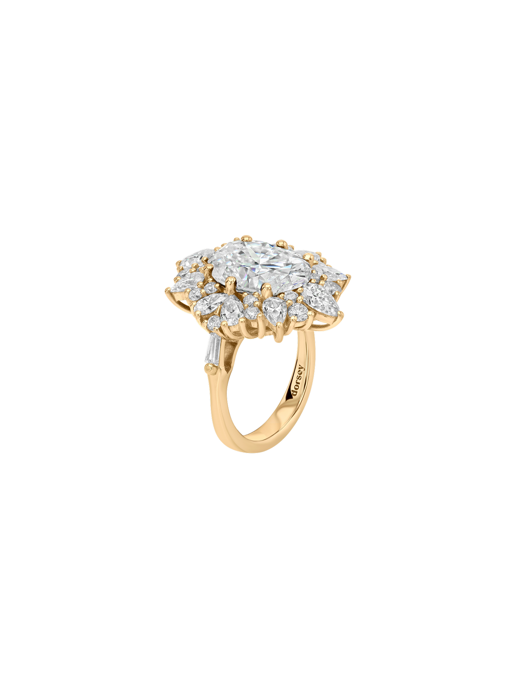 HOUGHTON RING IN MOISSANITE, GOLD VERMEIL