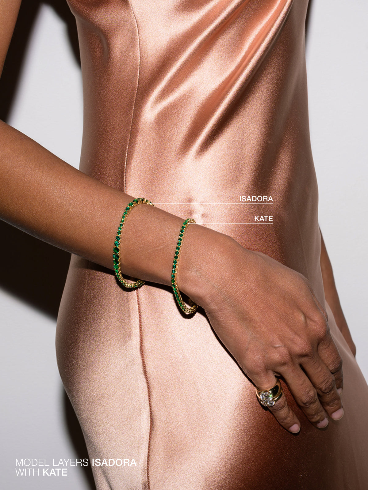ISADORA RIVIÈRE BRACELET IN LAB EMERALD