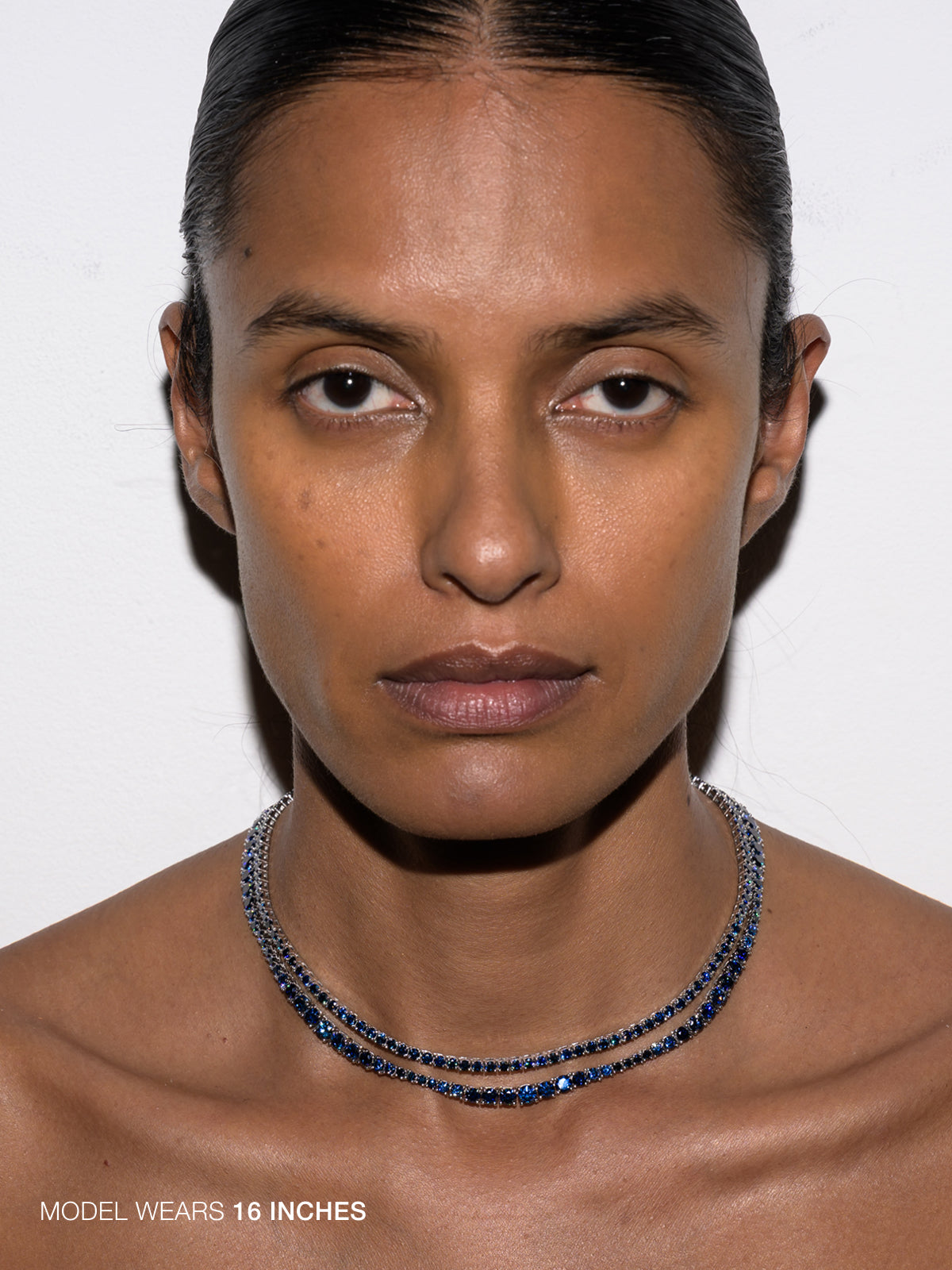ISADORA RIVIÈRE NECKLACE IN SLATE BLUE MOISSANITE