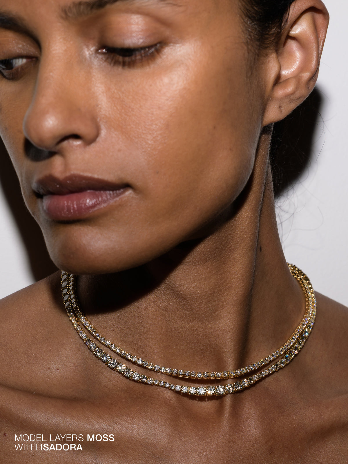 MOSS RIVIÈRE NECKLACE IN 3MM HONEY MOISSANITE