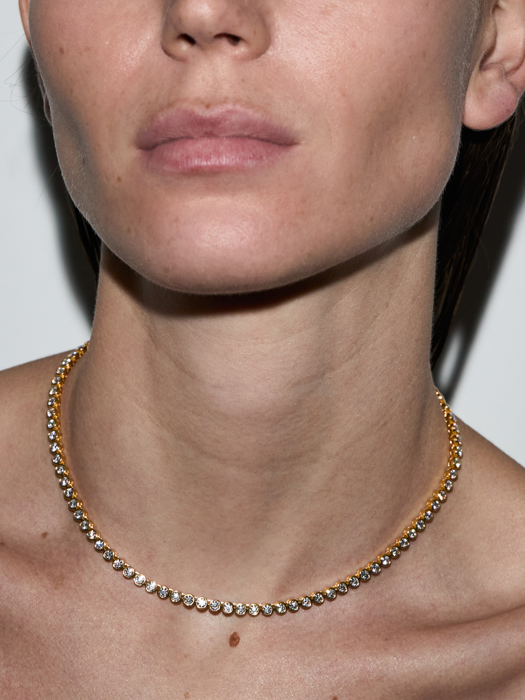 JAMES BEZEL RIVIÈRE NECKLACE IN MOISSANITE, STERLING SILVER