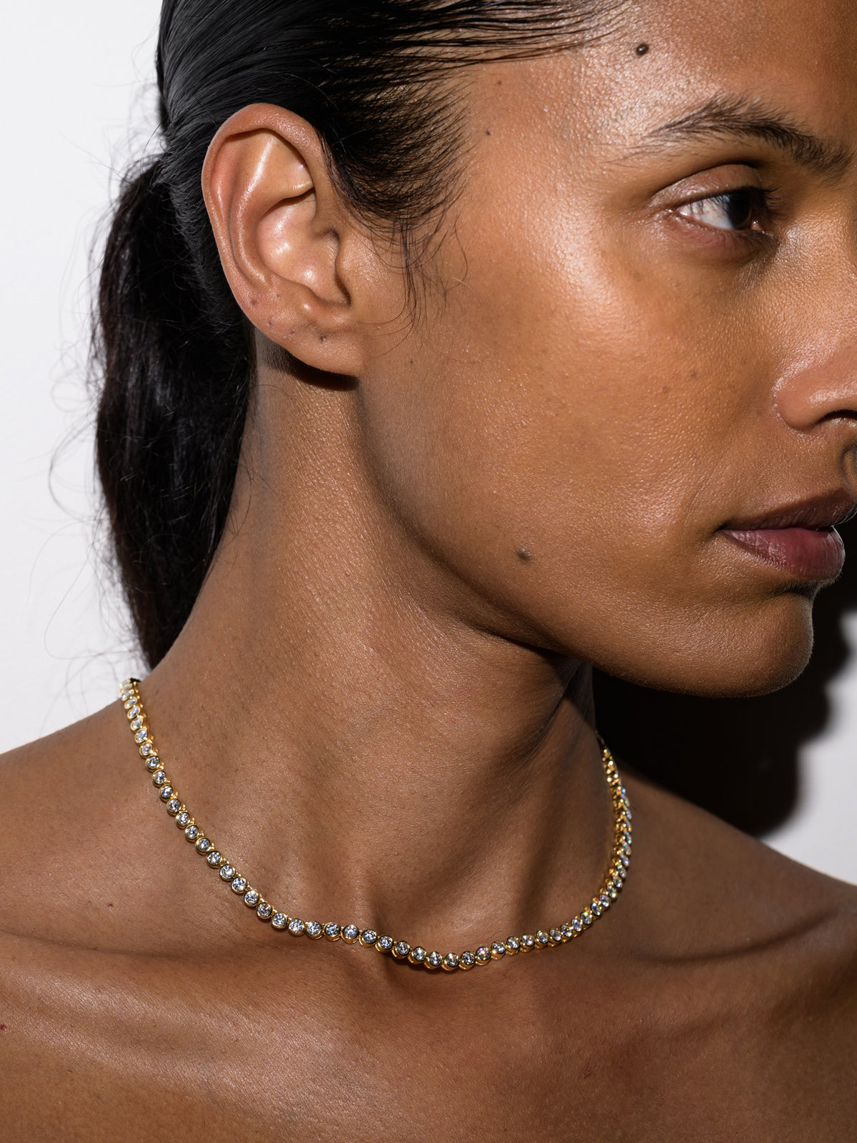JAMES BEZEL RIVIÈRE NECKLACE IN MOISSANITE
